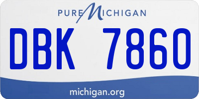 MI license plate DBK7860