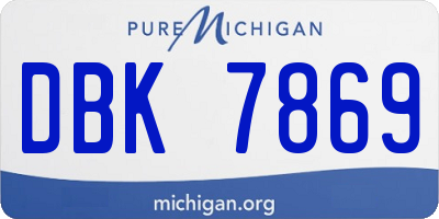 MI license plate DBK7869