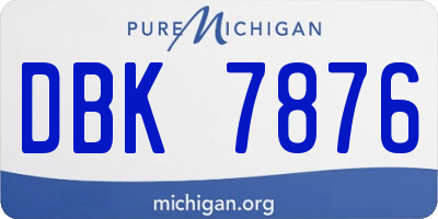 MI license plate DBK7876