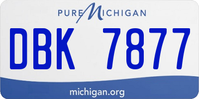 MI license plate DBK7877