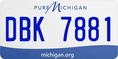 MI license plate DBK7881