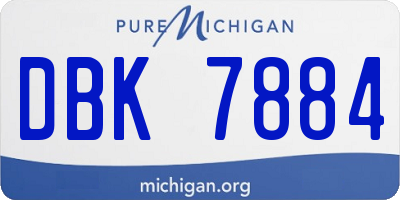 MI license plate DBK7884