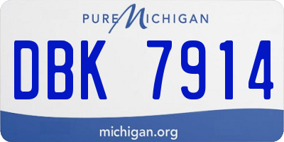 MI license plate DBK7914