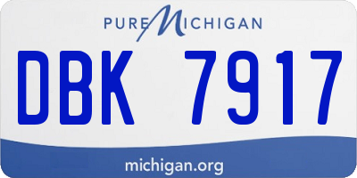 MI license plate DBK7917