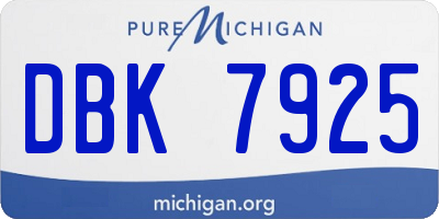 MI license plate DBK7925