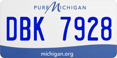 MI license plate DBK7928