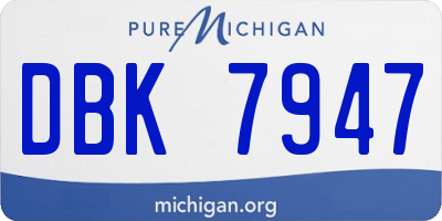 MI license plate DBK7947