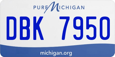 MI license plate DBK7950