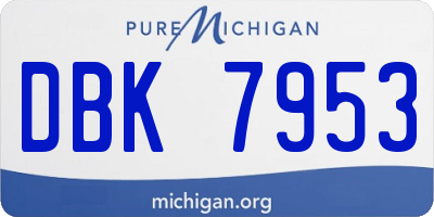 MI license plate DBK7953