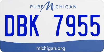 MI license plate DBK7955