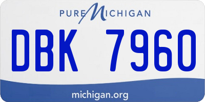 MI license plate DBK7960