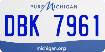 MI license plate DBK7961