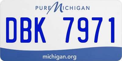 MI license plate DBK7971