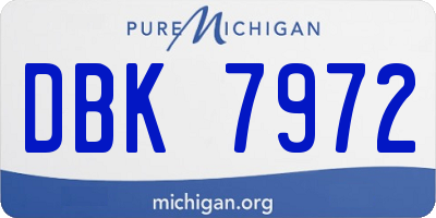 MI license plate DBK7972