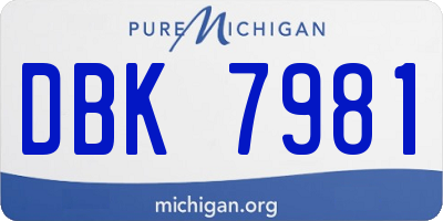 MI license plate DBK7981