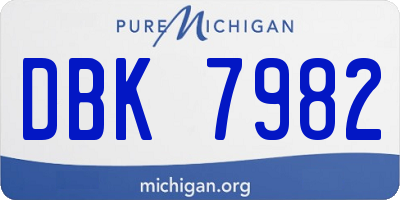 MI license plate DBK7982