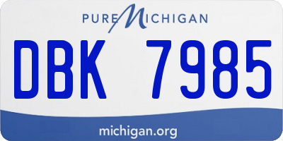 MI license plate DBK7985