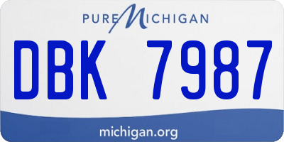 MI license plate DBK7987