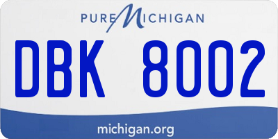 MI license plate DBK8002
