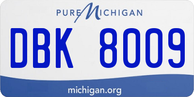 MI license plate DBK8009