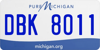 MI license plate DBK8011