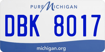 MI license plate DBK8017