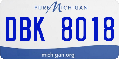 MI license plate DBK8018
