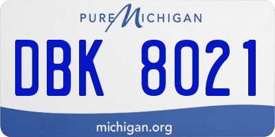MI license plate DBK8021