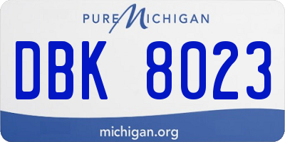 MI license plate DBK8023