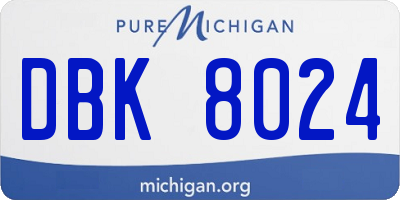 MI license plate DBK8024