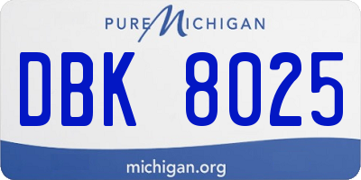 MI license plate DBK8025
