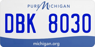 MI license plate DBK8030
