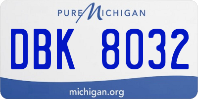 MI license plate DBK8032