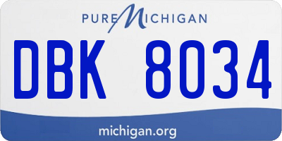 MI license plate DBK8034