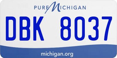 MI license plate DBK8037