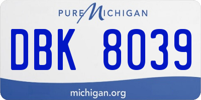 MI license plate DBK8039