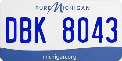 MI license plate DBK8043