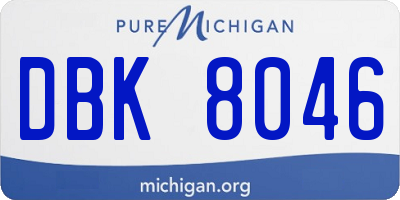 MI license plate DBK8046