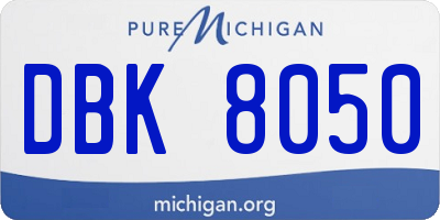 MI license plate DBK8050
