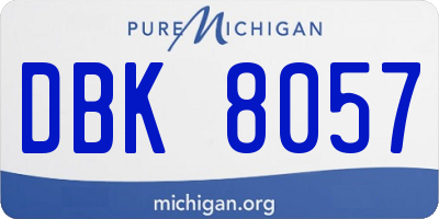 MI license plate DBK8057