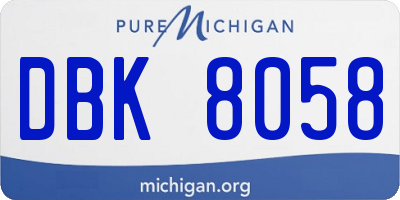 MI license plate DBK8058