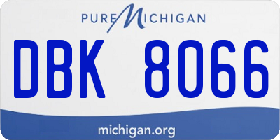 MI license plate DBK8066