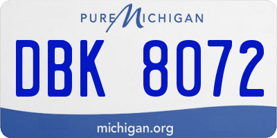 MI license plate DBK8072