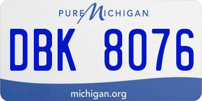 MI license plate DBK8076