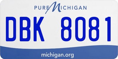 MI license plate DBK8081