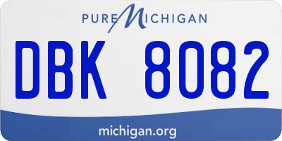 MI license plate DBK8082