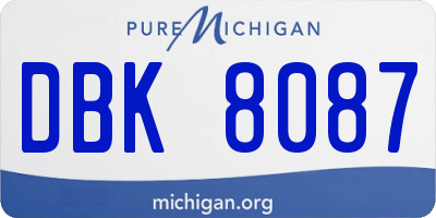 MI license plate DBK8087