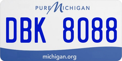 MI license plate DBK8088