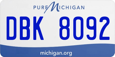 MI license plate DBK8092