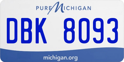 MI license plate DBK8093